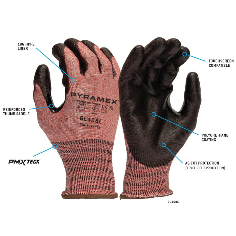 GL408C ANSI Level 6 Polyurethane Gloves