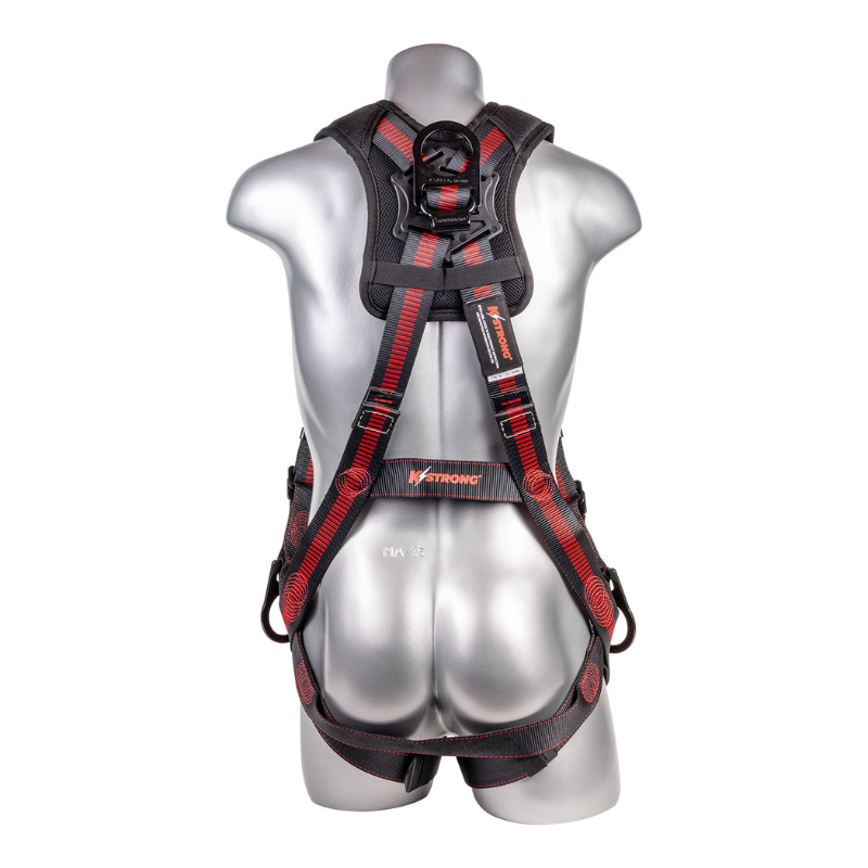 Elite+ 5-Point FBH, Enhanced Dorsal D-ring Plus™, 2 Side D-rings, TB Legs, QC Chest, Back/ Shoulder Pad, All Black Fittings – (ANSI)