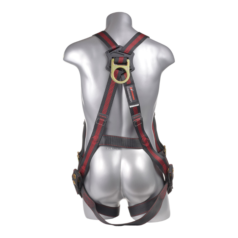 Essential 3-Point Full Body Harness, Dorsal D-Ring, MB Legs with 6′ Internal SAL with snap hooks, S-L (ANSI)
