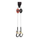 LE 8.5 ft. Cable SRL-LE with Aluminum swivel rebar hook at connector end and shock pack with Twin SRL connector at top (ANSI)