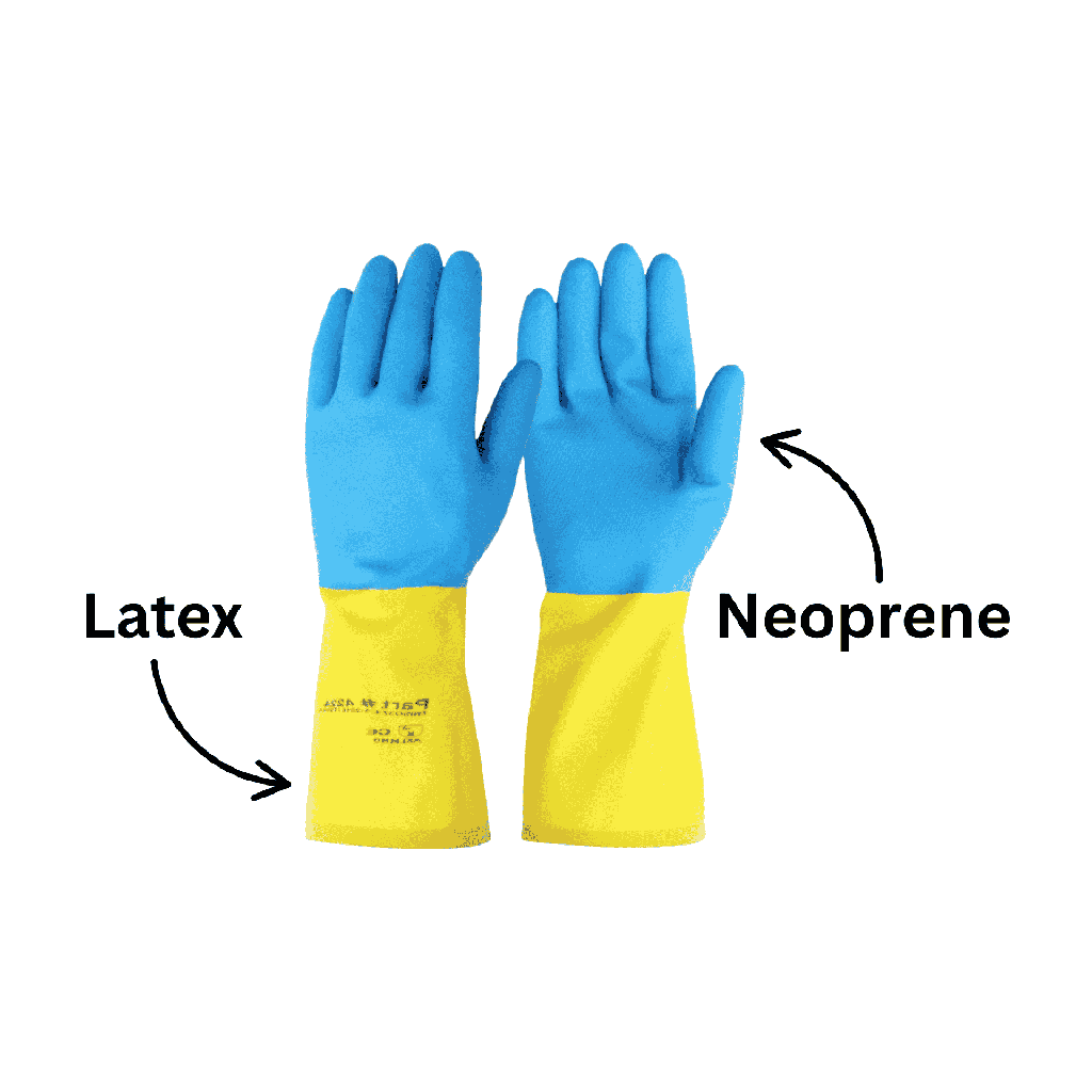Neoprene Coated Chemical Resistant Latex Gloves