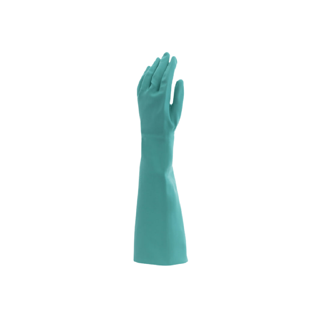 Nitrile Rubber Gloves – 22 Mil Green Unsupported, 18" Length with Pebble Grip