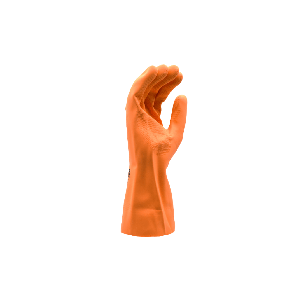 Neoprene Chemical Resistant Gloves – 28 Mil Orange Neoprene/Latex Blend with Embossed Grip