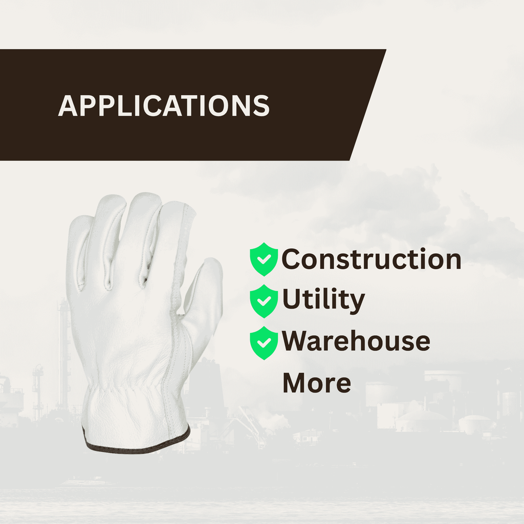 12 Pairs - Cowhide Leather Driver Gloves