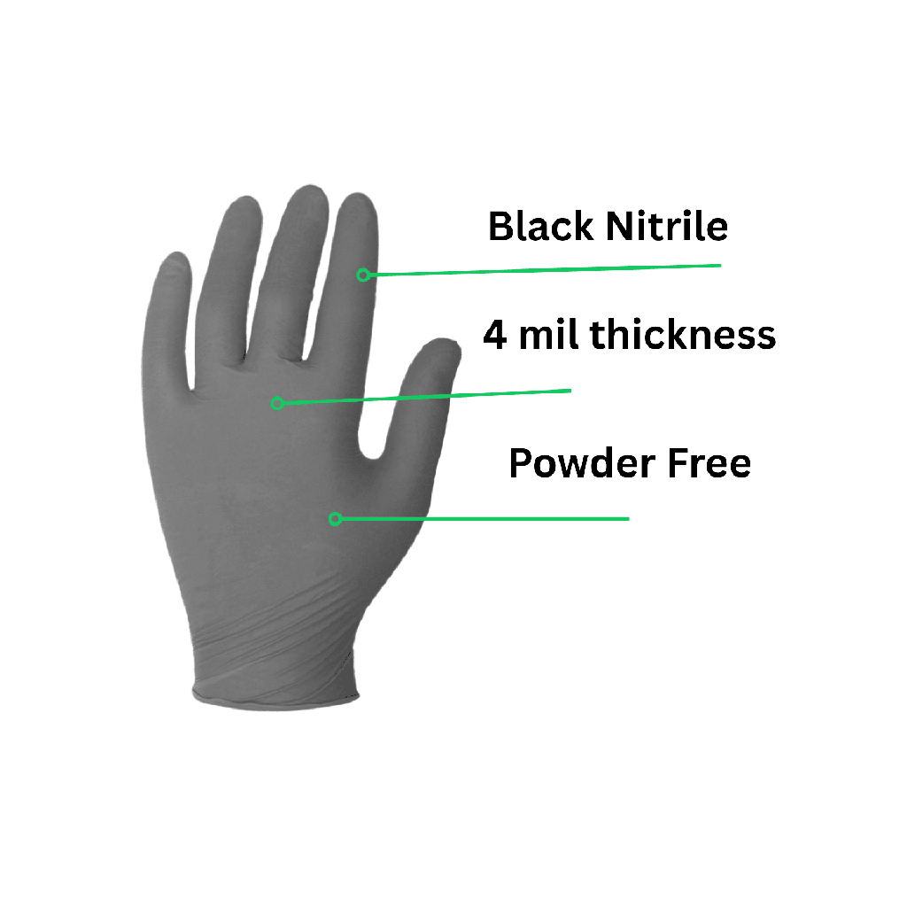 4 Mil Black Nitrile Gloves