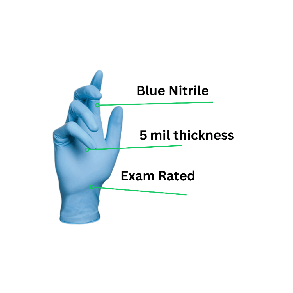 5 Mil Blue Nitrile Examination Glove