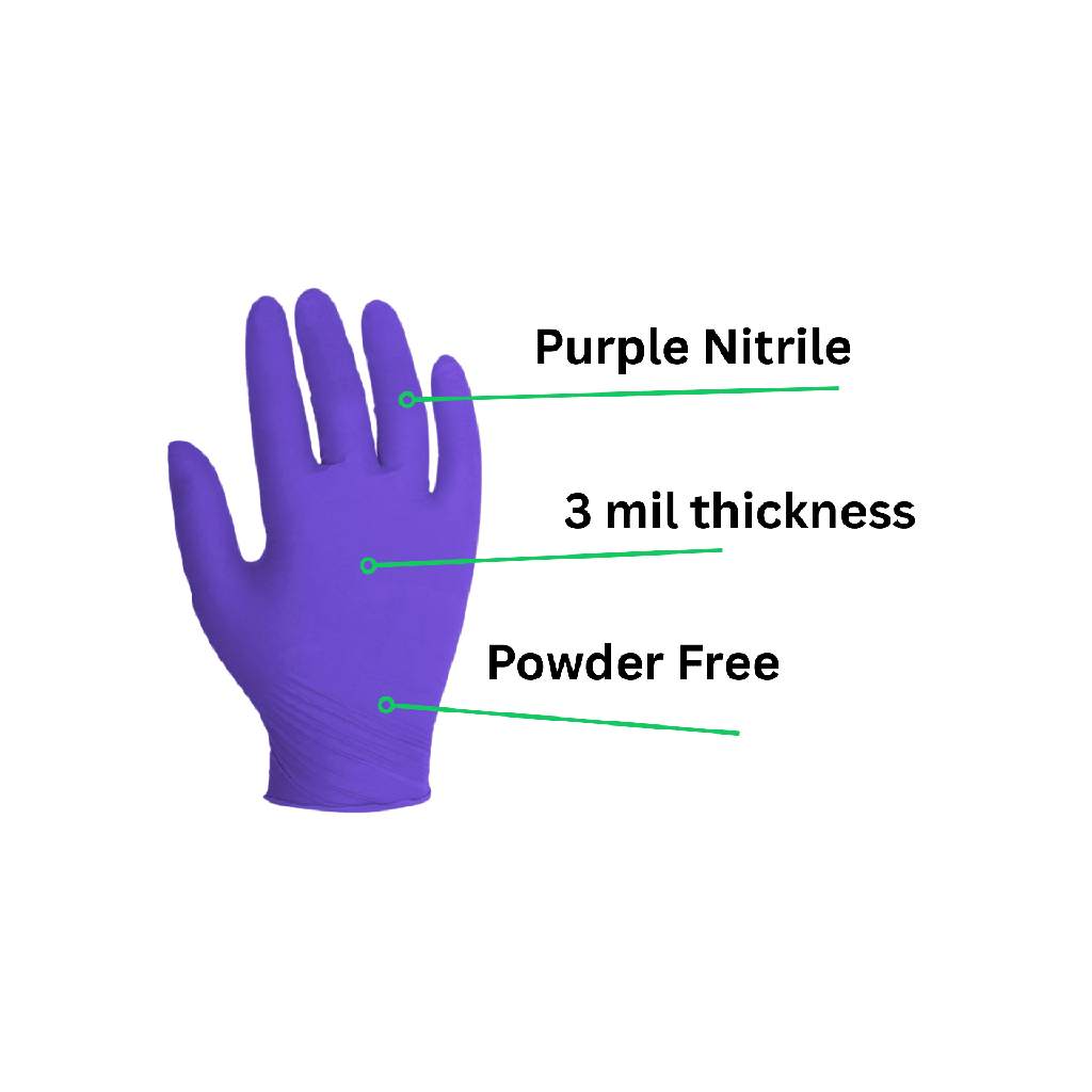 3 Mil Purple Nitrile Disposable
