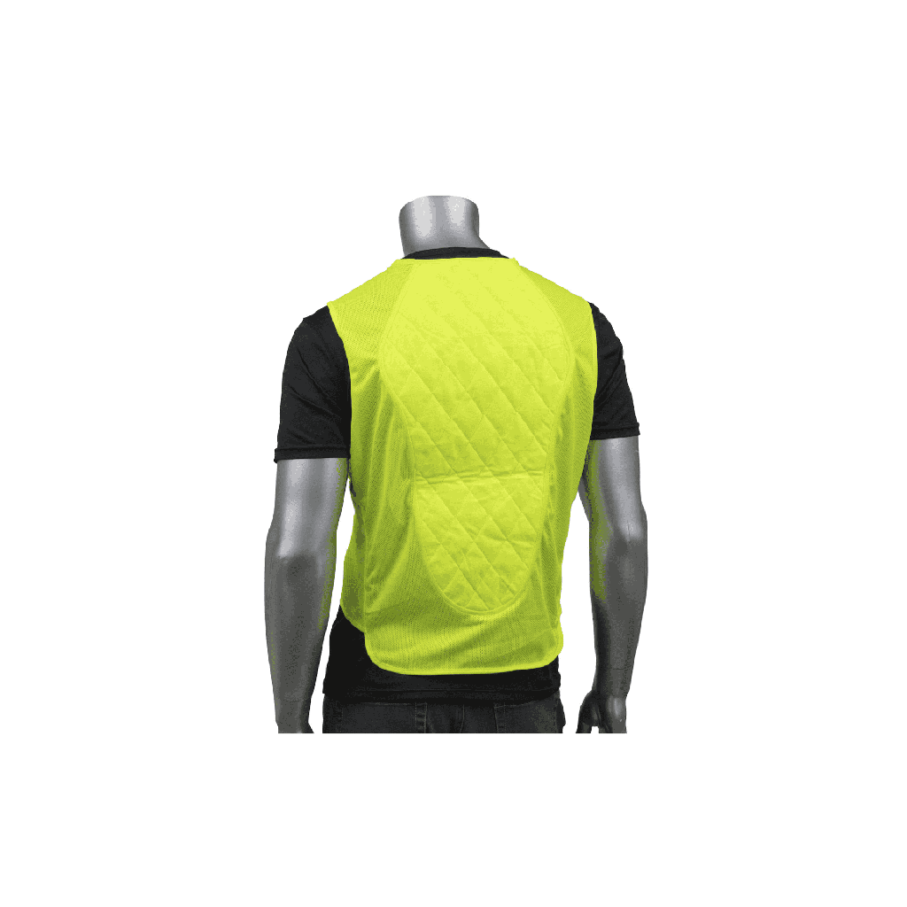 10 Pockets Lime Safety Vest with Zipper Closure