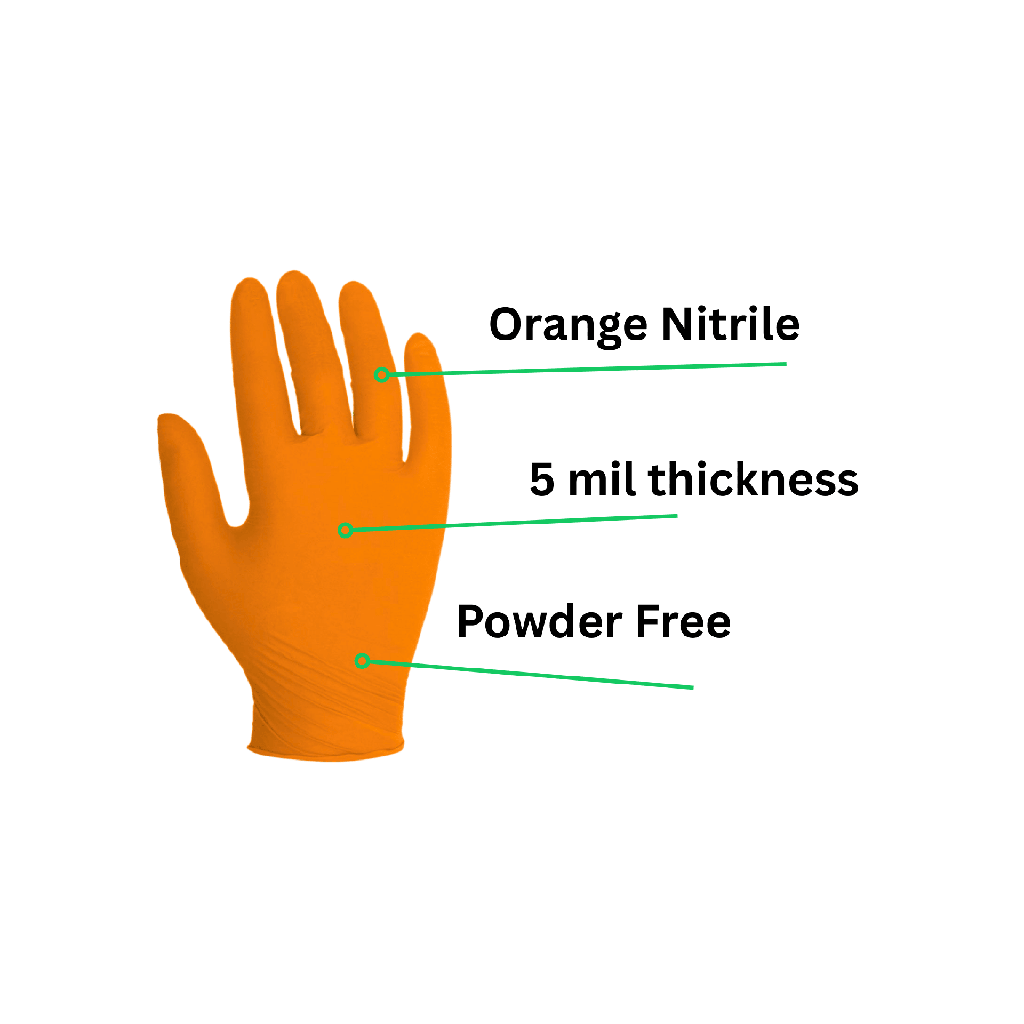 5 Mil Orange Nitrile Disposable