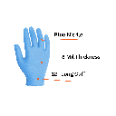 8 Mil Blue Nitrile Disposable, 12" Long Cuff (50 Gloves/Box)