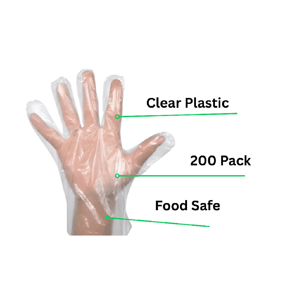 200 Pack Poly Plastic Gloves