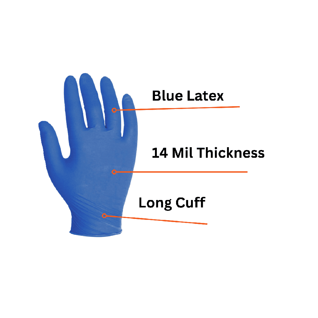 14 Mil Long Cuff, Heavy Duty Gloves (50pc/Box)