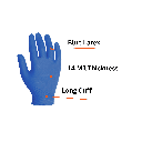 14 Mil Long Cuff, Heavy Duty Gloves (50pc/Box)