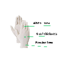 6 Mil White Latex Polymer Exam Powder-Free Gloves