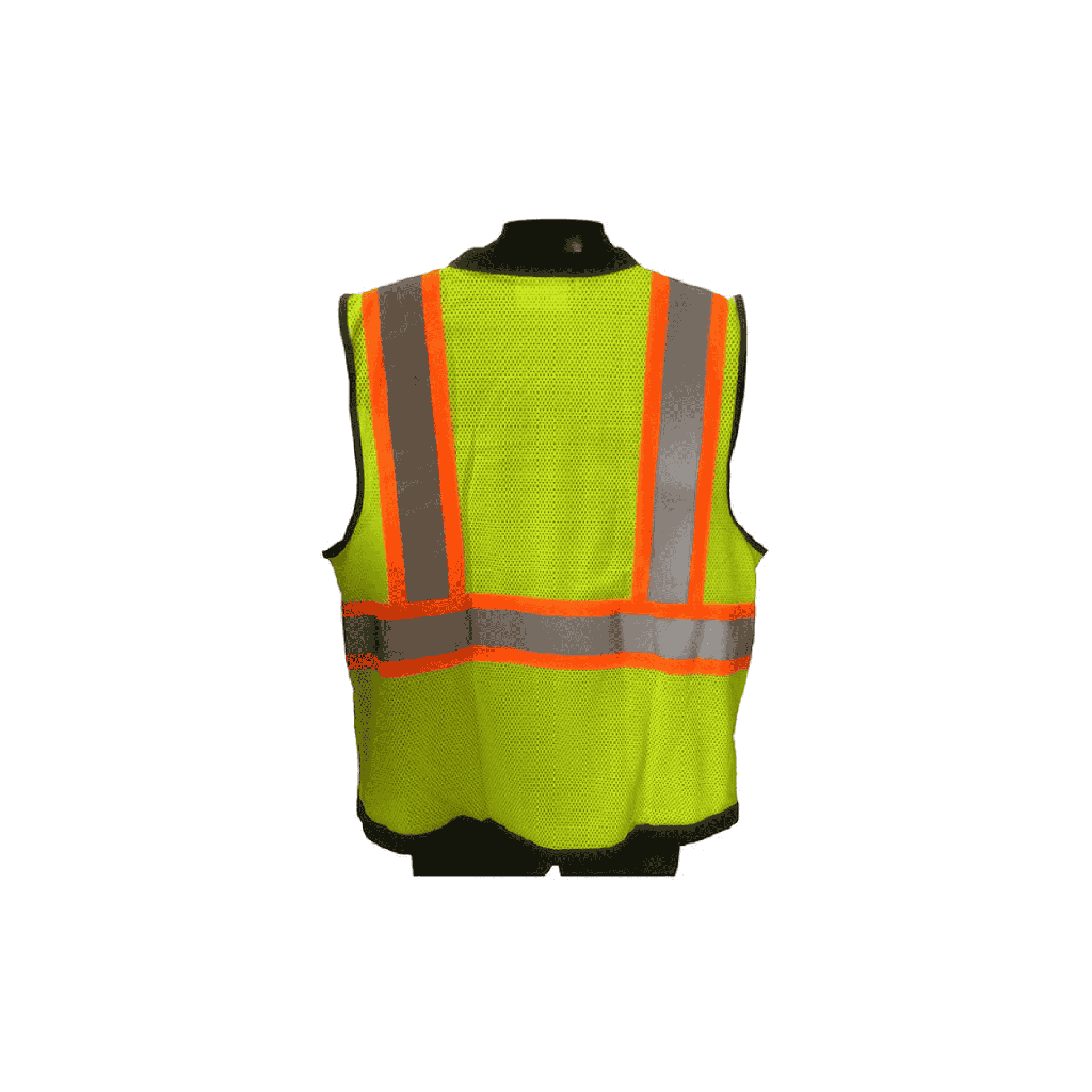 Hi Vis Green Surveyor Vest with Mesh Back