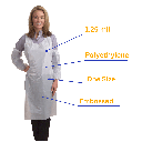 100 Pack Disposable Polyethylene Aprons, 1.25 Mil