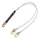 6 ft. Leading Edge (LE) Rated Twin Leg 100% Tie-off Clear Pack Design shock absorbing coated wire lanyard with Snap Hooks. (ANSI)