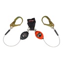 LE Dual 8.5 ft. Cable SRL-LE assembly with swivel rebar hooks at connector end and shock pack with Twin SRL connector at top (ANSI)