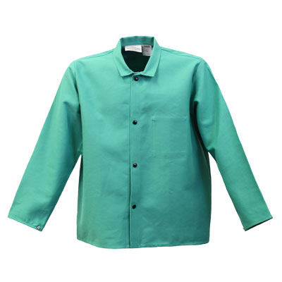 9 oz FR Green Cotton 30” Welding Coat, Inside Pocket