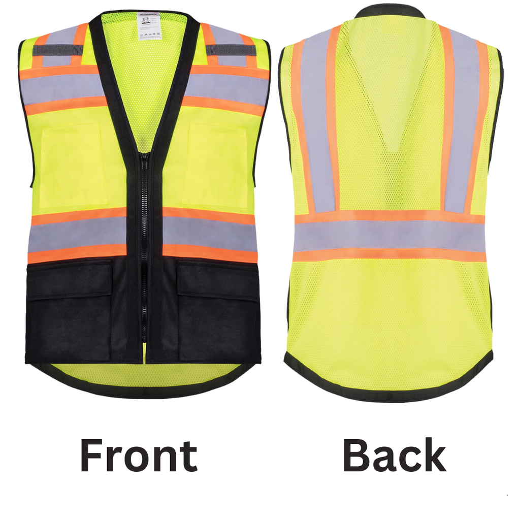 Type R Class 2 Hi Vis Green Surveyor Vest with Mesh Back