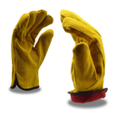 Single Pair - Russet Pile Lined Standard Split Cowhide Driver Glove