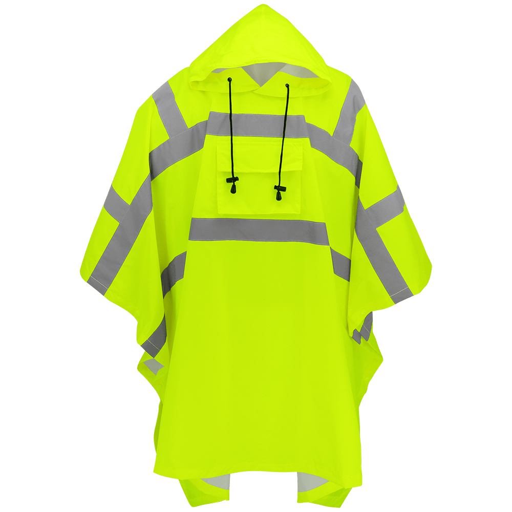 Hi Vis Rain Poncho – ANSI Class 3