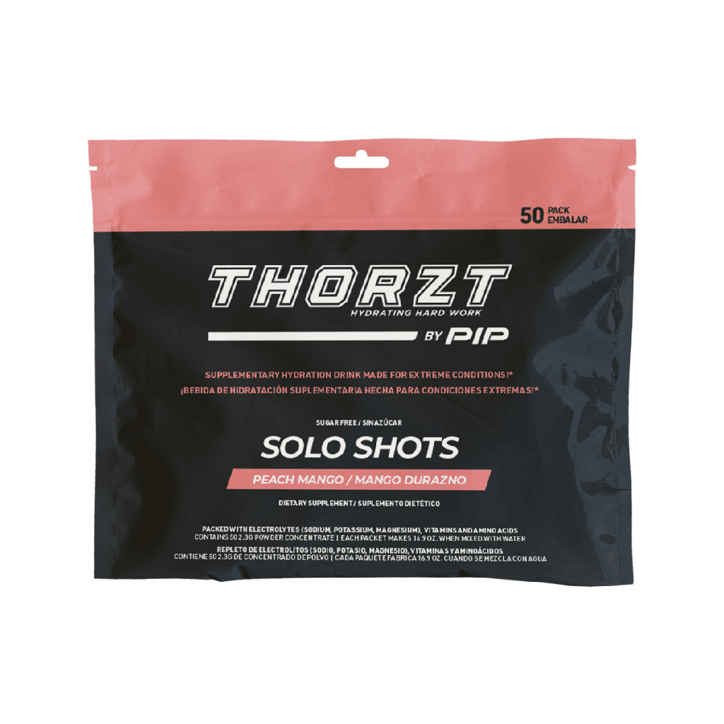 Electrolyte Packet – THORZT™ Solo Shots Peach Mango (50-Pack Bag)