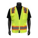 ANSI Type R Class 2 Two-Tone Hi-Viz Lime Green Surveyors Vest