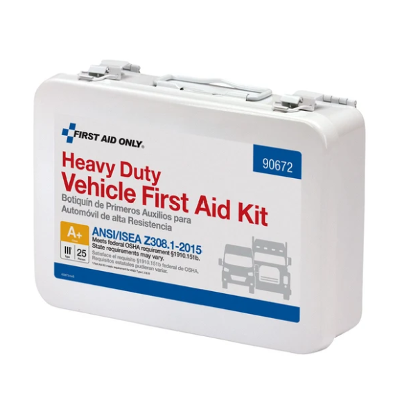 Vehicle 25 Person First Aid Kit – Class A, Metal Case, ANSI 2015 Compliant
