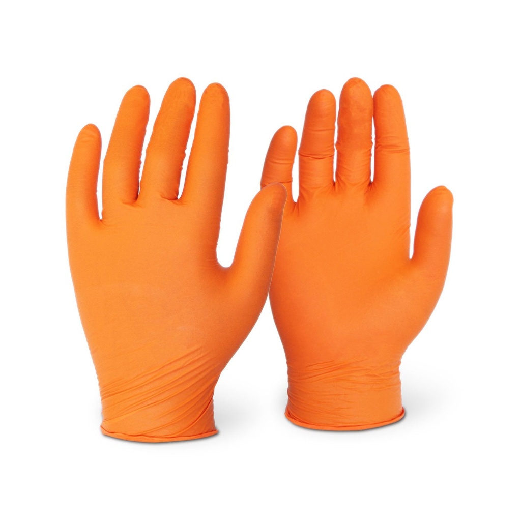 5 Mil Orange Nitrile Disposable Gloves