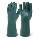 Chemical Resistant PVC Gloves - 14" Sandy Finish Green