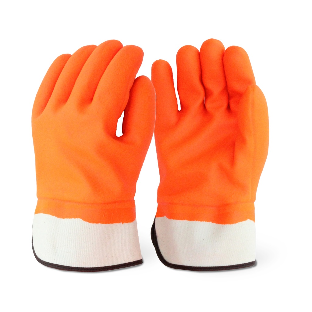 Propane Gloves – Hi-Vis Orange PVC with Safety Cuff for Superior Grip and Protection