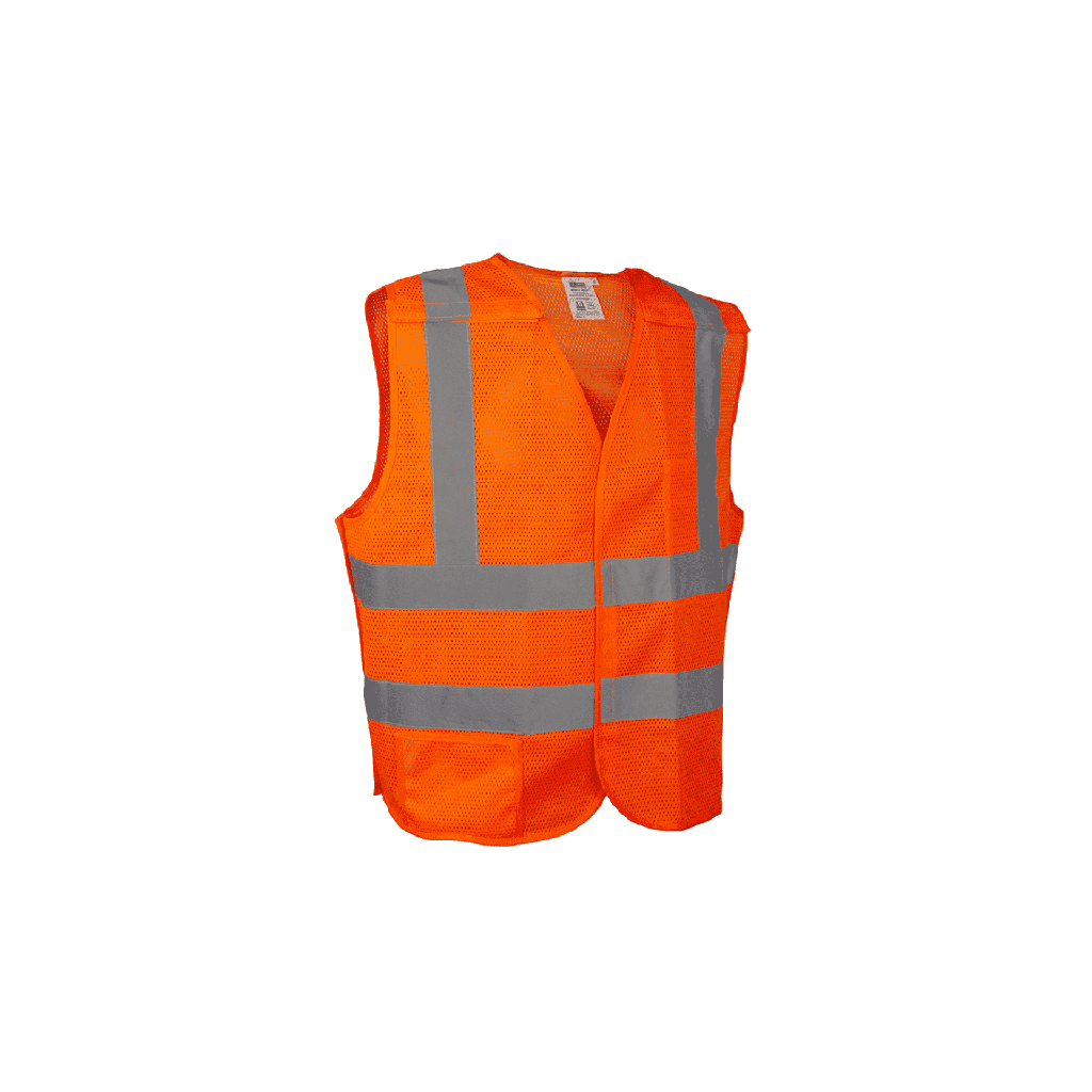 Class 2 Orange Breakaway Vest (5 Point Velcro)