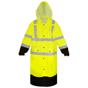 Hi Vis Yellow Rain Coat with Hood and Black Bottom