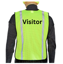 Visitor Hi-Vis Green Mesh Safety Vest - One Size Fits All