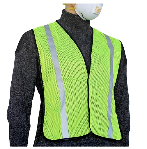 [SV701FG] Hi-Vis Green Mesh Safety Vest - One Size Fits All