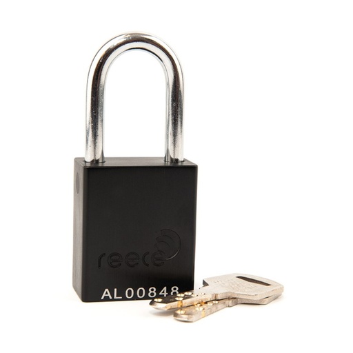 [AL38BLK] Black REECE Aluminum Safety Padlock KTD
