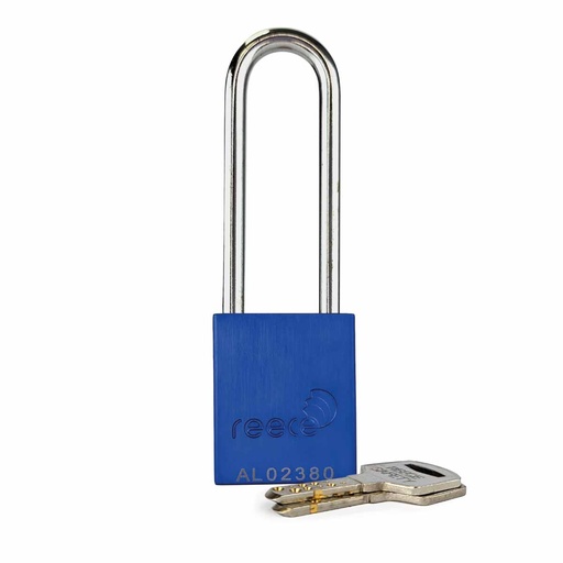 [AL38BLULONG] Blue REECE Aluminum Safety Long Padlock KTD