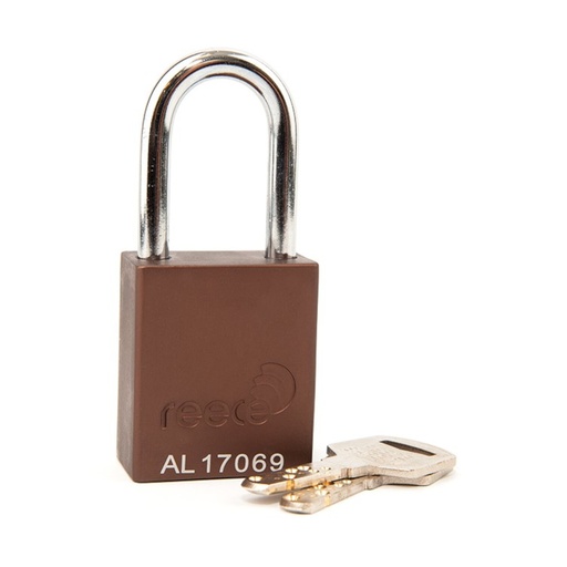 [AL38BRN] Brown REECE Aluminum Safety Padlock KTD