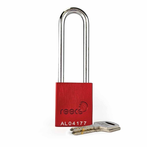 [AL38REDKLONG-SET] Red REECE Aluminum Safety Long Padlock KA SET