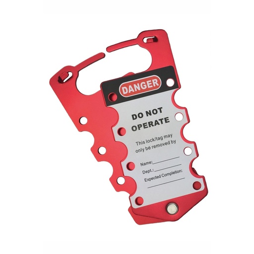 [ALH1-R] REECE Aluminum Lockout Tag Hasp - RED