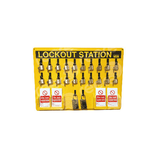 [LSE106] REECE Thermoplastic Lockout Station(22 Hook) - YELLOW