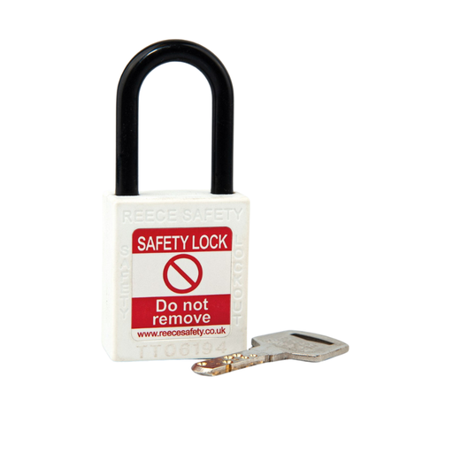 [NC38WHT] White REECE Non-Conductive Safety Padlock KTD