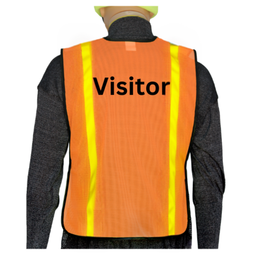 [VVO (Orange) - One Size Fits All] Visitor Hi-Vis Orange Mesh Safety Vest - One Size Fits All