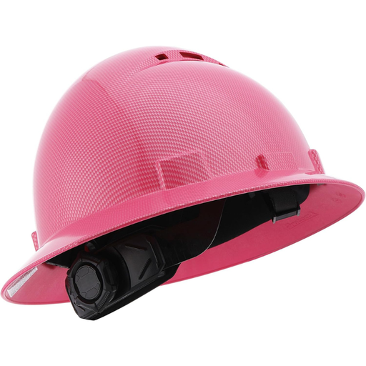 [HH-FG-26PK-SV-01] Pink HDPE Fiber Full Brim Hard Hat