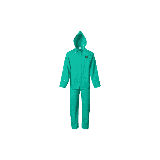 Green 2 Piece .45mm PVC/Nylon Mesh Rain Suit