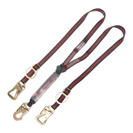 [UFL201422] 6 ft. Twin leg 100% tie-off Tie-Back design shock absorbing lanyard with snap hook and tie-back hooks (ANSI)