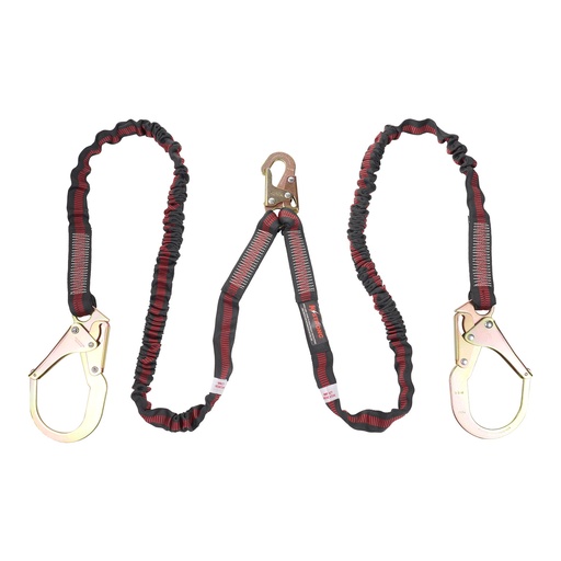 [UFL204131] 6 ft. Twin leg 100% tie-off Internal design shock absorbing lanyard with snap hook and rebar hooks (ANSI)