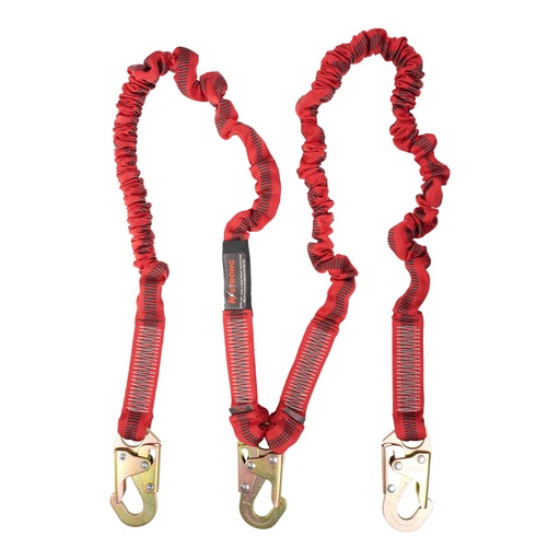 [UFL206121] 6 ft. Twin leg 100% tie-off Elasticated design shock absorbing lanyard with snap hooks (ANSI)