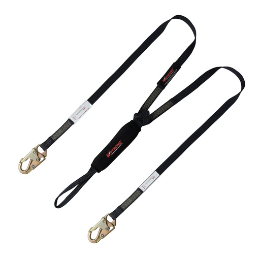 [UFL201750] 6 ft. Twin Leg 100% Tie- off Arc Flash Rated Shock Absorbing Lanyard with Loop and (2) Snap Hooks (ANSI)